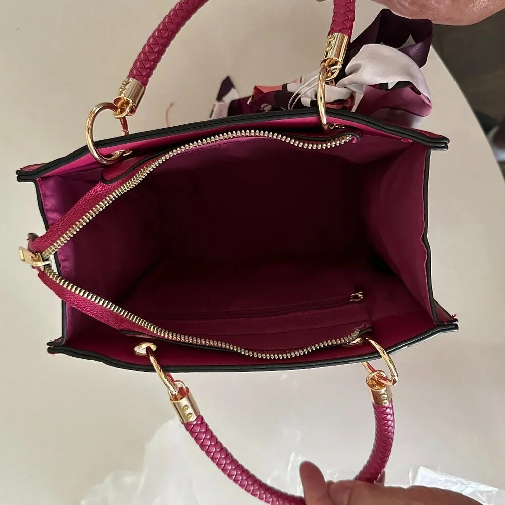 MALIBU SKYE Vegan Leather Fuchsia Pink Bag